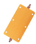 Heavy Duty 200W 8 Ohm High Power Resistor With Rugged Aluminum Housing And Mounting Holes, Industrial Grade Electrical Component For Power Supplies And Audio Equipment, Durable And Reliable, gold aluminum housing with terminal studs