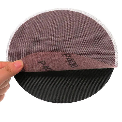 Grab These 10 Pro Mesh Sanding Discs For Dust Free Grindin' Jobs. 9 Inch Multi Grit Paper showing P400 grit side for smooth finishing.