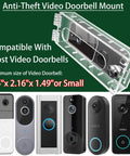 Anti Theft Video Doorbell Mount in Transparent Acrylic Lock Box for Small Doorbells Up to 5.5 Inches Long 2.16 Inches Wide 1.49 Inches High Compatible With Various Models.