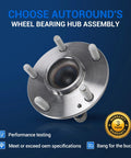 Rear Wheel Hub And Bearing Assembly Replacement For 2016 To 2021 Honda Civic And 2019 To 2022 Honda Insight With 5 Lug ABS Compatible