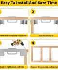 Step-by-step guide for using the Heavy Duty 3 In 1 Framing Tool With 12 14 16 Inch On Center Stud Layout Gauge.