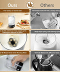 Comparison chart showing the advantages of a handheld cold foam frother versus others, focusing on features and usability.