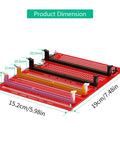 Red 4 In 1 DDR3 DDR4 DDR5 UDIMM RDIMM Memory Diagnostic Tester Card dimensions with slots for desktop and server maintenance