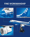 787 Dreamliner Building Block Set With 1353 Pieces Dope Big Passenger Plane Model Kit Featuring Realistic Engines And Wing Details