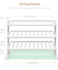 Diagram of White Bamboo Shoe Rack Organizer For Closet And Entryway Free Standing Three Tier Wooden Shoe Shelf For Tight Spaces