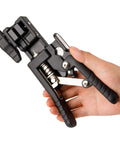 Hand holding Hydraulic Disc Brake Hose Cutter And Driver 2 In 1 Bike Tool For Clean Cuts And Easy Valve Insertion