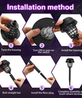 Installation steps for 12 Pack Solar Bug Zapper Outdoor Waterproof Mosquito Killer Lamp For Patio Yard Garden With Purple And Warm Light