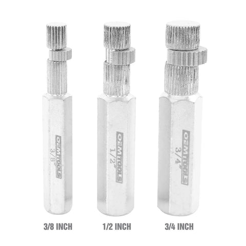 Internal Pipe Extractor Set For Stuck Pipes In Plumbing And HVAC, Heavy Duty Steel Build, Includes 3/8 Inch, 1/2 Inch, And 3/4 Inch Extractors