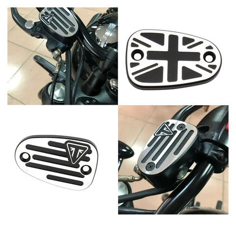 Triumph Motorcycle Brake Reservoir Cap CNC Aluminum Anodized Oil Fluid Cap For Bonneville T100 T120 2016 And Up Thruxton 1200 2016 No Fuss Upgrade