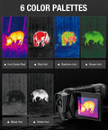 6 color palettes on a 2-In-1 Thermal Monocular With 256x192 Resolution, 11mm Focal Lens And 12 Micron Infrared Detector