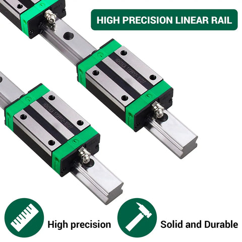 Two 900mm HGR20 Linear Guide Rails With Four HGH20CA Carriers Kit For DIY CNC Routers Lathes Mills, featuring a precision rail system.