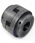 Jaw Coupling Insert With Forty Two Millimeter Bore Flange And One And A Quarter Inch Bore Flange With Five Sixteenth Inch Key