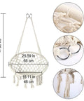 Kids Hammock Swing Chair For Indoor And Outdoor Fun, Handmade Macrame Knitted Hanging Seat For Toddlers Aged 2 To 5, off white