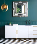 Modern room with white cabinet featuring gold edge finger pulls for cabinets 6 inch set of 10 aluminum concealed tab drawer handles.