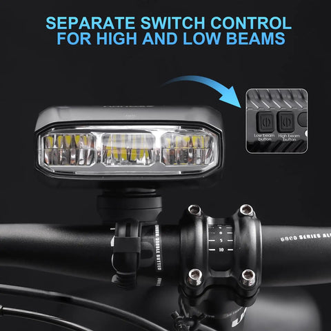 Ultra Bright 1200 Lumen Bike Light Bar For EBikes With High And Low Beam Five Modes USB C Rechargeable Universal Mount For Mountain And Road Bikes Out Front Mount Delivers 200 M Visibility For Safe Night Rides