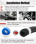 Beefed Up Heavy Duty Power Steering Hose Kit installation method for AN6 hydraulic hoses with aluminum fittings.
