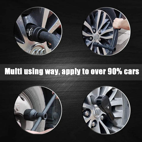 Heavy Duty Three Quarter Inch Drive Socket Set, 21 Piece Impact Ready Kit in use on car wheels