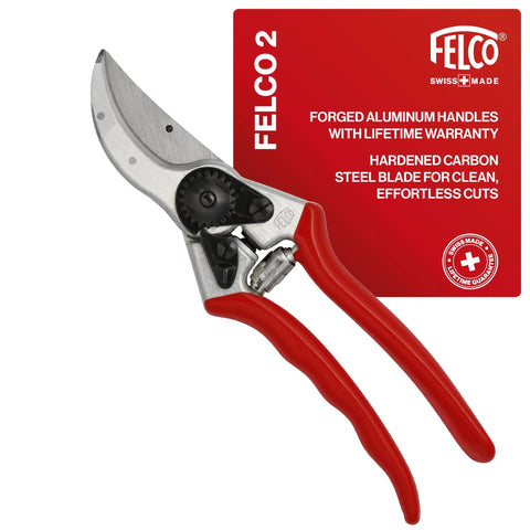 F2 Pruning Shears 9 Inch Swiss Made Garden Clippers With Precision Bypass Blade Aluminum Body And Replaceable Parts