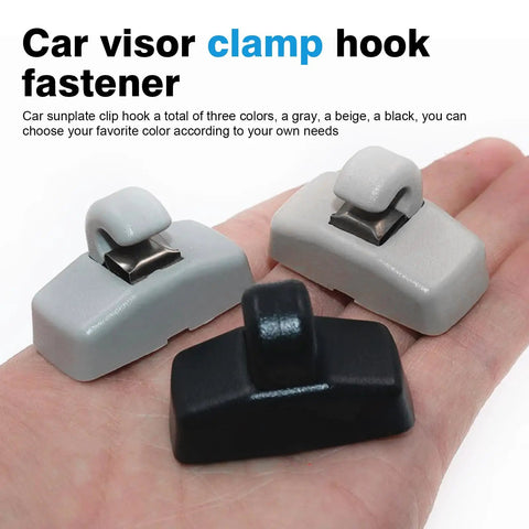 Two Pack Interior Sun Visor Clip Hook Bracket With Anti Vibration Design Replacement For VW Golf Passat Beetle Jetta Polo Skoda Black Built Tough ABS Plastic Durable Retainer Holder in hand