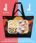 Reusable Western Desert Cowboy Style Insulated Cooler Bag with meals inside showcasing temperature control feature.