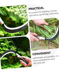 Lightweight Manganese Steel Tree Cutter For Weeding And Harvesting, shown in use on plants, ergonomic handle, durable manganese blade