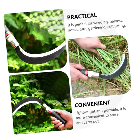 Lightweight Manganese Steel Tree Cutter For Weeding And Harvesting, shown in use on plants, ergonomic handle, durable manganese blade