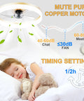Low Profile Ceiling Fan With Light Flush Mount 6 Speed Reversible Silent Operation Remote And App Control Gold Finish 19.7 Inch