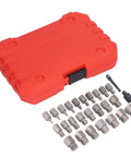 Heavy Duty 27 Piece Screw Extractor Set Made From Tough Molybdenum Steel Bolt Removal Kit With Hex Head And Left Hand Thread For Damaged Fasteners Repair Jobs red case with 27-bit set