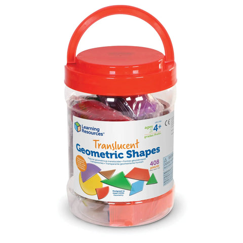 Jar of Translucent Geometric Shapes For Light Table Play Hands On Math Manipulatives For Kindergarten And Early Learners