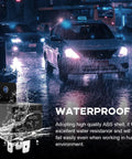 Road Hardened 2 Pack 5 Pin Car Relay 40 Amp 12 Volt Universal Auto Switch With Lightning Fast Response Plug And Play Setup For Trucks Boats And Daily Rides displayed in rain, highlighting waterproof features.