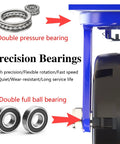Precision bearings for Heavy Duty Locking Casters With Dual Disc Brakes, Rock Solid Rubber Tires, Shock Absorbing Puncture Proof Wheel Kit.