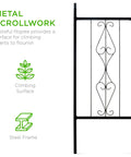 Built Tough 92 Inch Steel Garden Arch Arbor Trellis with decorative wire lattice, weather resistant construction in black