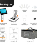 Kids Microscope Handheld Digital Miniscope With Stand Mode For Indoor And Outdoor Learning Built For Ages 5 To 18 Totally Awesome For Biology Geology Coins And More A Fun Educational Science Toy For Curious Minds. Packing list with microscope, stand, slides, USB-C cable, SD card, bag
