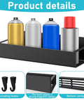 Magnetic Spray Can Holder Set Six Pack Wall Mount Rack For Spray Cans Paint Cans Bottles And Cleaners Easy Access Tool Organizer For Garage And Home Workshop Black Finish