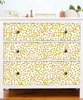 Yellow Polka Dot Peel And Stick Wallpaper For Walls Dope Home Decor 17.7 By 393.7 Inches on dresser drawers.