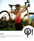 Rider holding bike with Single Ring Bike Crankset Kit For Single Speed Mountain And Fixed Gear Track Bikes, sprocket close-up.