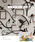 Antler Themed Family Tree Wall Art For Living Room With 3D Removable Picture Frame Collage, DIY acrylic stickers with deer head design