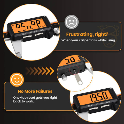 Top Shelf Six Inch Digital Caliper With Usb C Recharging Battery And Vivid Orange Screen Built Solid For Precise Measurements Machining And Weekend Diy Projects