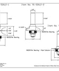 Technical drawing of Rock Solid Three Piece Glass Door Router Bit Set With Razor Sharp Carbide Tips And Built Tough Steel Shanks.