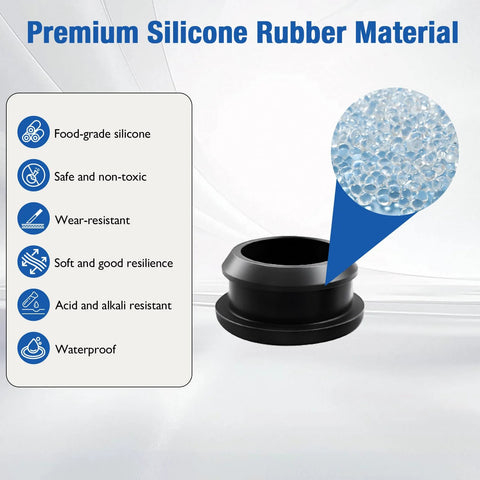 BOPOREAE 8-pack silicone rubber hole plugs for 1-1/2 inch round holes, white