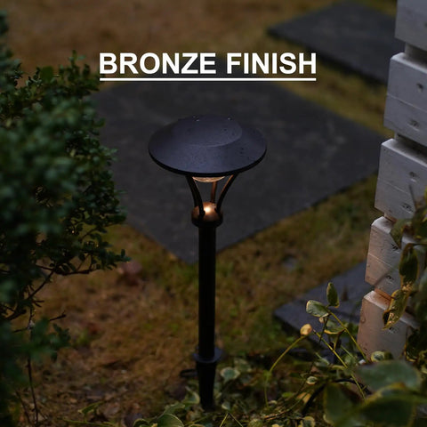 Low Voltage Path Lights LED 1W 60 Lumen Flood Lights With Sturdy Metal Stake for garden lighting, bronze finish