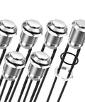 Six 12V Momentary Push Button Switches 12mm Metal Waterproof Silver Normally Open SPST 2 Pin for Automotive Car Marine Boat Electronics
