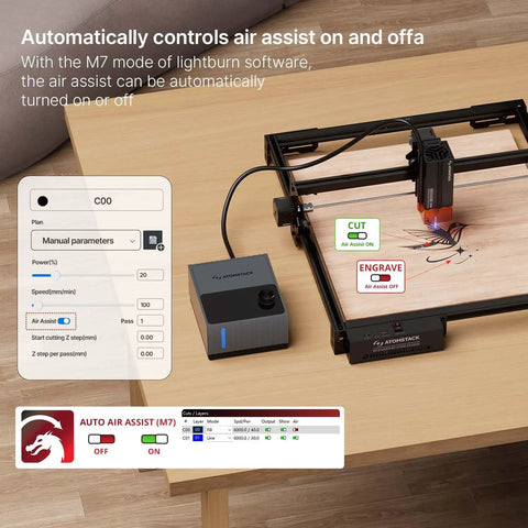 20W A20 Pro V2 Laser Engraver With Auto Air Assist And Eye Protection, Ultra Precise 0.01mm Laser Spot for cutting and engraving