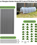 All Purpose Garden Hoop Kit With 5 Sets Of 7 Foot Fiberglass Hoops For Raised Beds Rust Proof Frame Garden Netting Greenhouse Kit