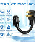 NEMA 10-30 Adapter For Tesla Gen 2 Mobile Connector, 240V 24A Dryer Outlet EV Charger Adapter with copper alloy and safety features