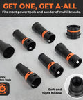 Must Have Seven Piece Hose Adapter Kit For 1-1/4 Inch Vacuum Hose With Universal Attachments and Fittings for Sanders and Circular Saws