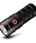 SP36 Pro Rechargeable LED Flashlight 8000 Lumens, 4X SST40 6500K, Anduril UI2, featuring durable aluminum build and side switch