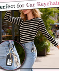 Heart Carabiner Keychain Clips Set In Silver And Black Durable Metal Spring Rings for purses and bags attached to jeans