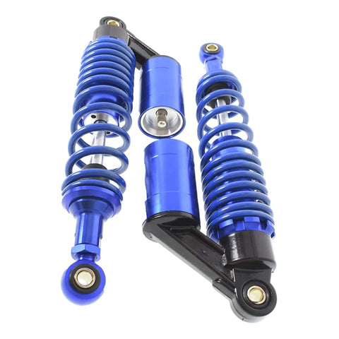 320mm Rear Shock Absorbers Replacement For Honda Dirt Bike Gokart Quad Motorcycle Direct Fit Pair, blue coil springs visible