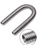 24-inch stainless steel radiator hose, flexible U-shaped coolant line with corrugated exterior and open ends